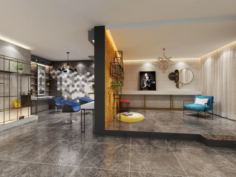 顧客體驗區-成都理發店裝修設計